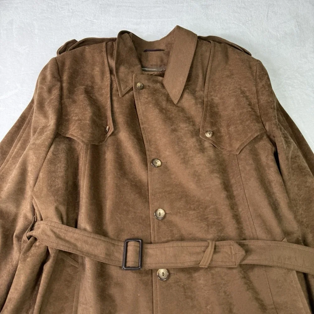Vintage Grais‎ Western Overcoat Mens 42L Chocolate Jacket Coat Made in USA Liner